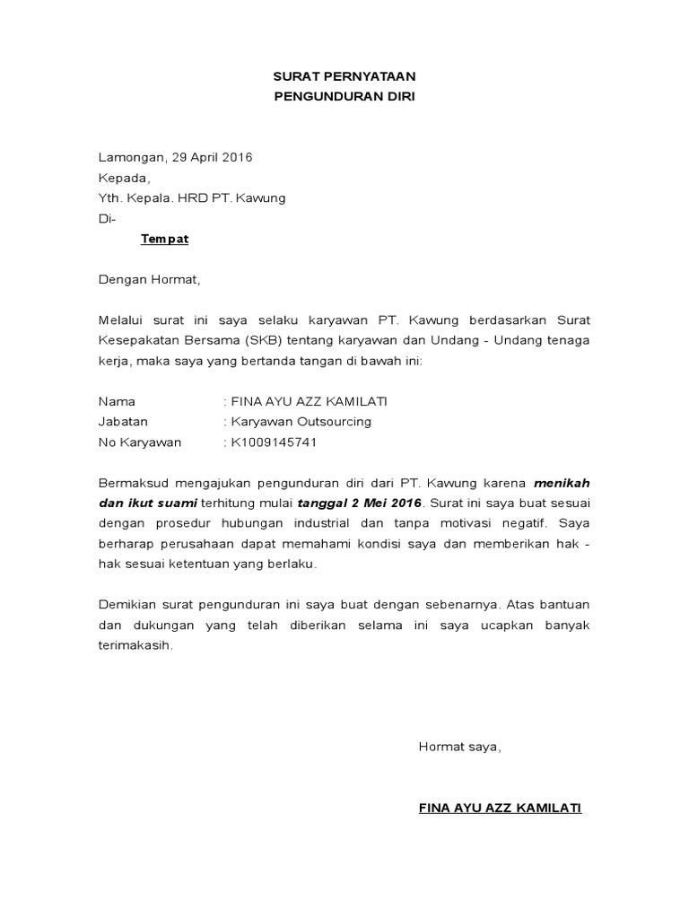 Surat Pernyataan