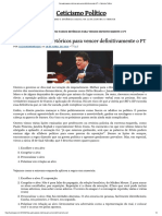 Os Quatro Passos Retóricos Para Vencer Definitivamente o PT – Ceticismo Político