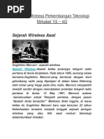 Download Sejarah Wireless Perkembangan Teknologi Nirkabel 1G 4G by elinsinta SN310332540 doc pdf