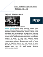 Sejarah Wireless Perkembangan Teknologi Nirkabel 1G 4G