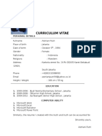 Curriculum Vitae: Personal Details