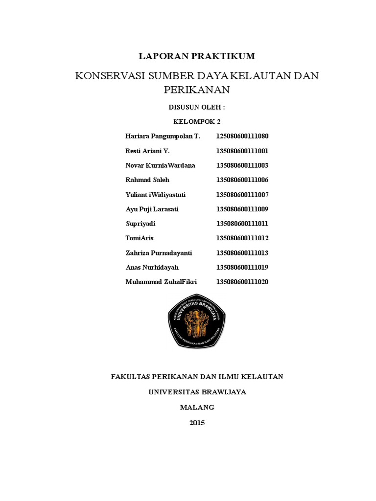 Contoh Laporan Praktikum Konservasi Sumberdaya