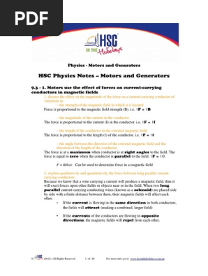 Physics Motors And Generators Pdf Transformer Electromagnetic