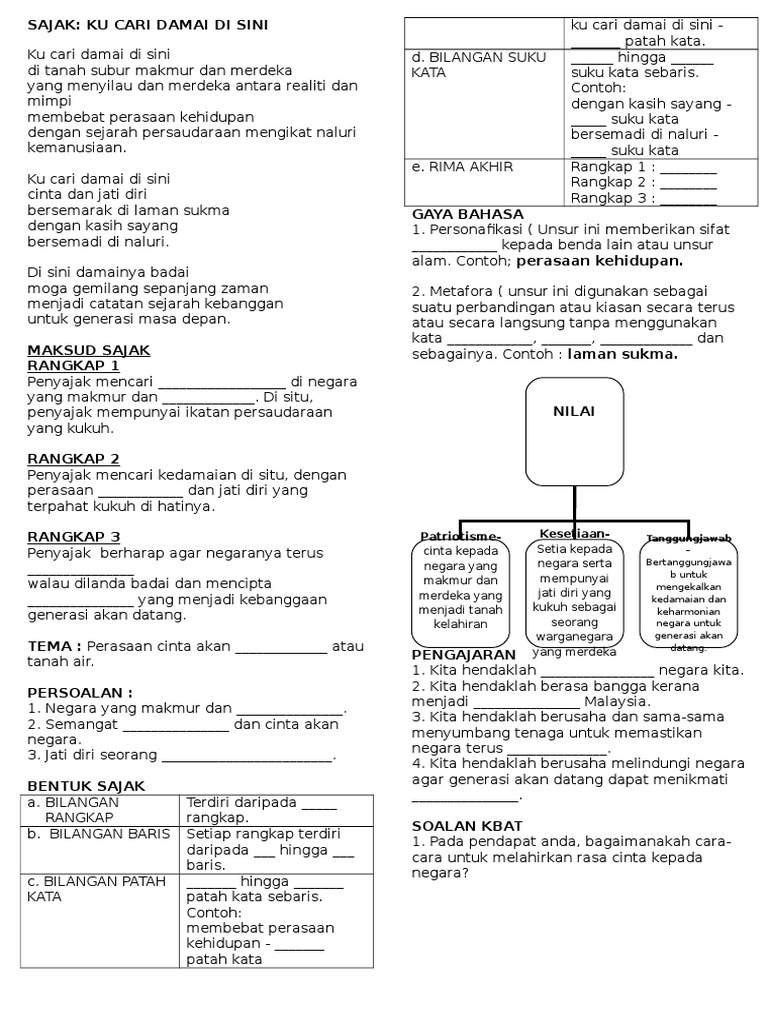 Sajak Ku Cari Damai Di Sini Pdf
