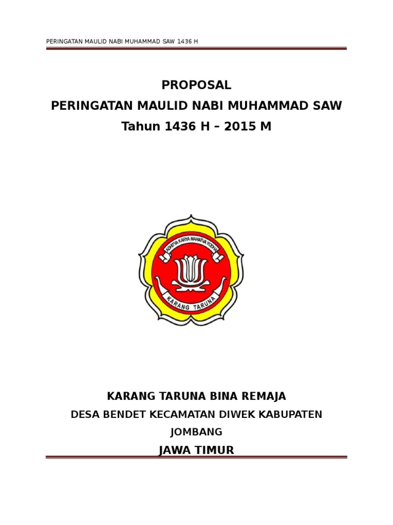 Proposal Pengajian Maulid Nabi Muhammad 1436 H 2015 M