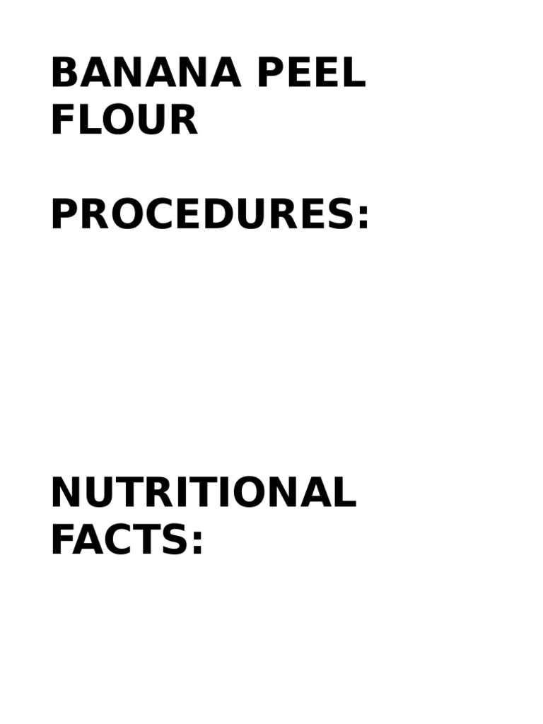 Banana Peel Flour Procedures PDF