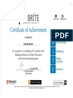 Brite Certificate Screenshot