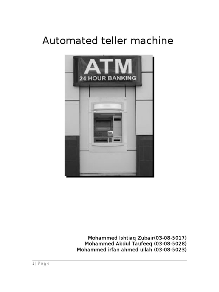 ATM System Use Case and Class Diagrams | PDF | Automated Teller Machine ...