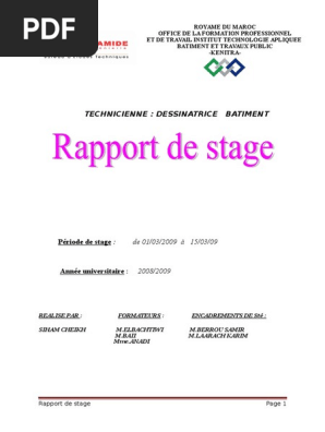 Rapport De Stage Dessin Pdf Materiaux Fabriques Par L Homme Ingenierie Civile