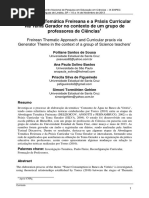 Abordagem Temática Freireana e a Práxis Curricular via Tema Gerador no contexto de um grupo de professores de Ciências