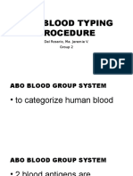 Abo Blood Typing Procedure: Del Rosario, Ma. Jeremie V. Group 2