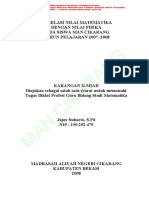 Korelasi Nilai Matematika Dengan Nilai Fisika Pada Siswa Man Cikarang Tahun Pelajaran 2007 - 2008