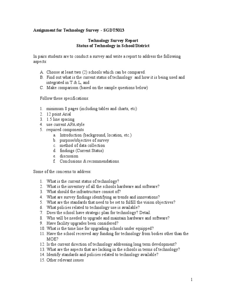 Assignment For Technology Survey - SGDT5013 Technology Survey Report ...