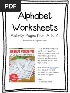 alphabet worksheets from a to z pdf nature