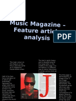 Music Magazine - Feature Article Analysis