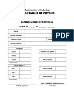 Department of Physics: Lecture Course Portfolio