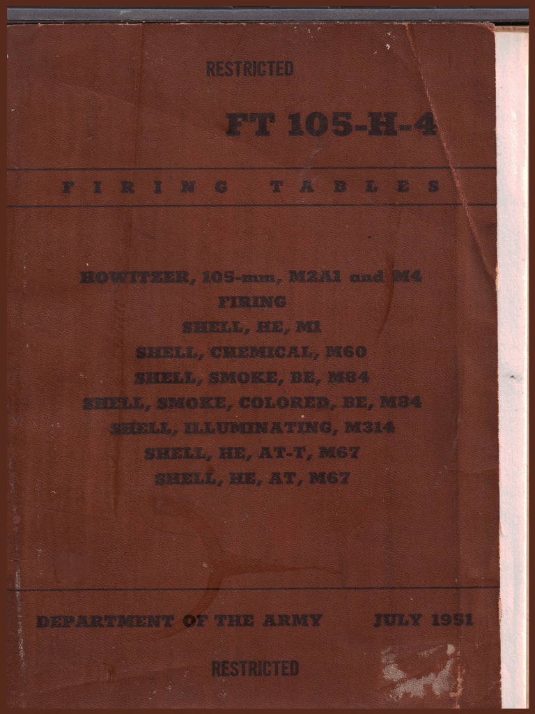 FT105-H-4 Howitzer 105mm M2A1 & M4 | PDF