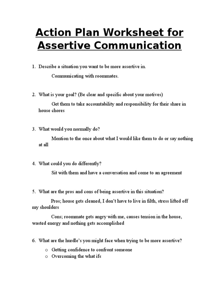 Homework Action Plan Worksheet Evan | PDF | Self-Improvement