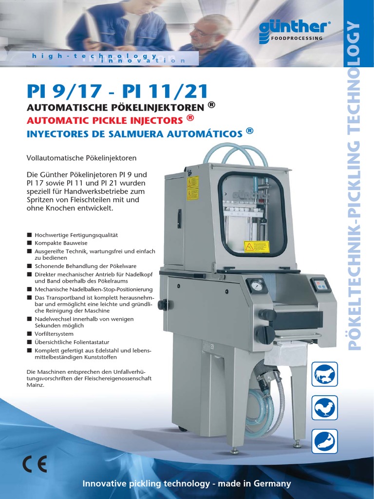 1343730691automatic Meat Injector - Gunther PI-17 Brine Injector | PDF