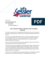 WV Public Workers Union Endorse Kessler
