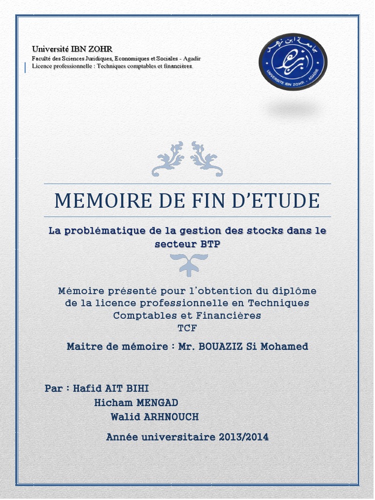 memoire stocks.pdf  Inventaire  Comptabilité
