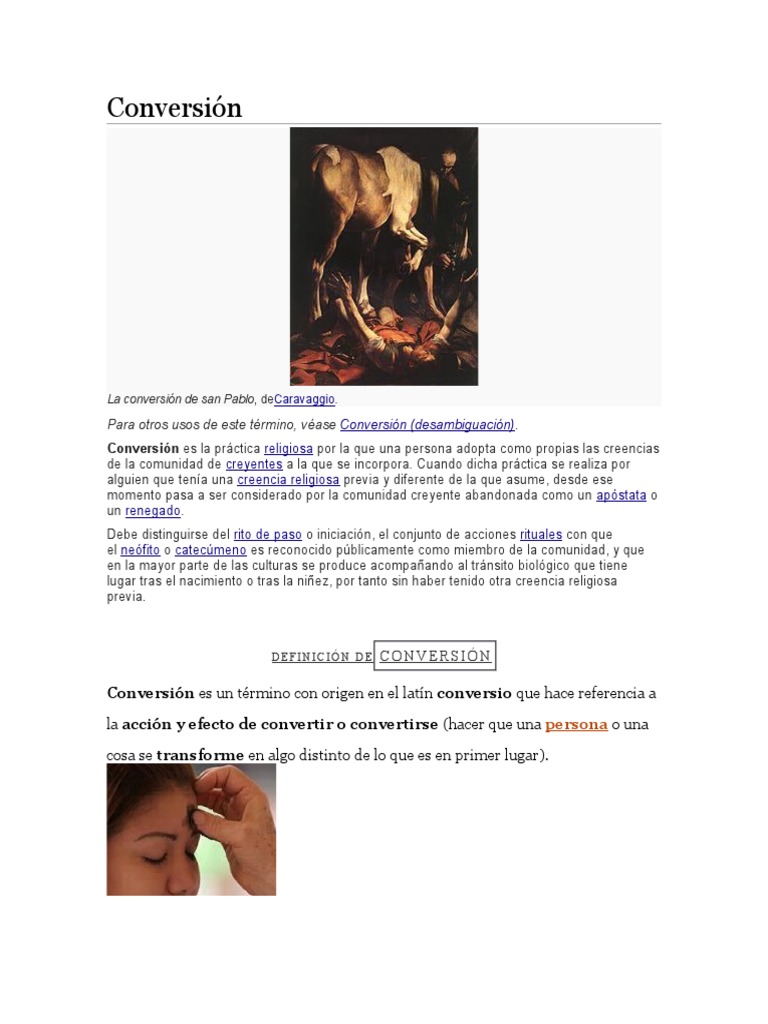 Definición y Prácticas de Conversión Religiosa | PDF | Rápido ...
