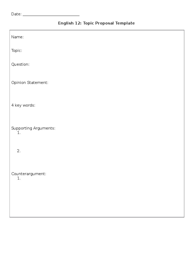 Topic Proposal Template | PDF