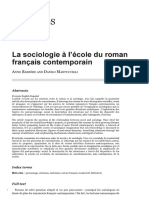 Barrere y Martuccelli - La Sociologie À L'école Du Roman Français Contemporain