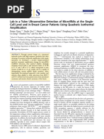 Lab in a Tube. Ultrasensitive Detection of MicroRNAs at the Single-Cell Level and in Breast Cancer Patients Using Quadratic Isothermal Amplification