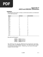 Appendix F ASCII and EBCDIC Characters: General