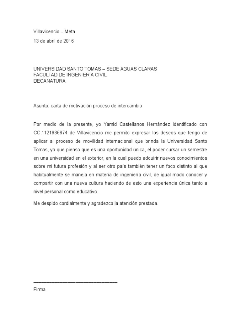 Carta de Motivacion PDF