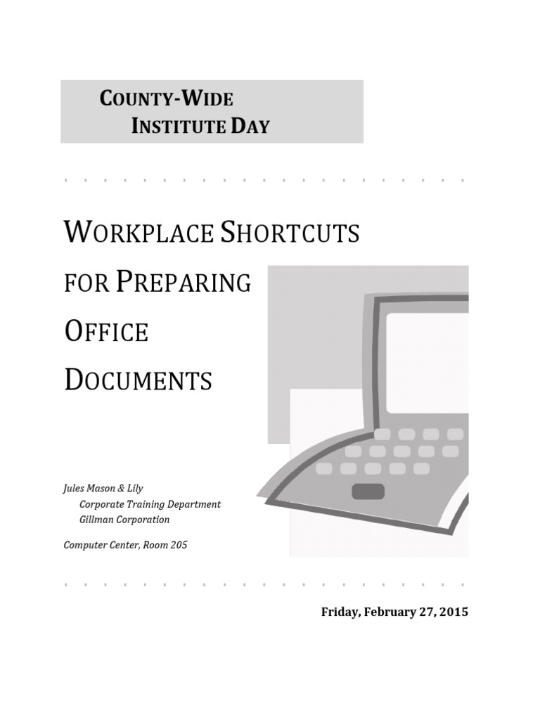 Workplace Shortcuts for Office Documents | PDF
