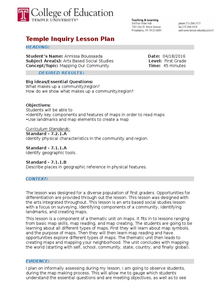 Map Skills Lesson Plans