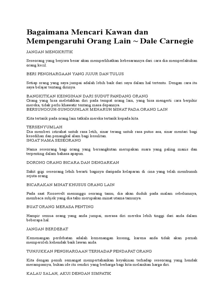 Bagaimana Mencari Kawan Dan Mempengaruhi Orang Lain