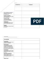 Blank Tillema Rubric