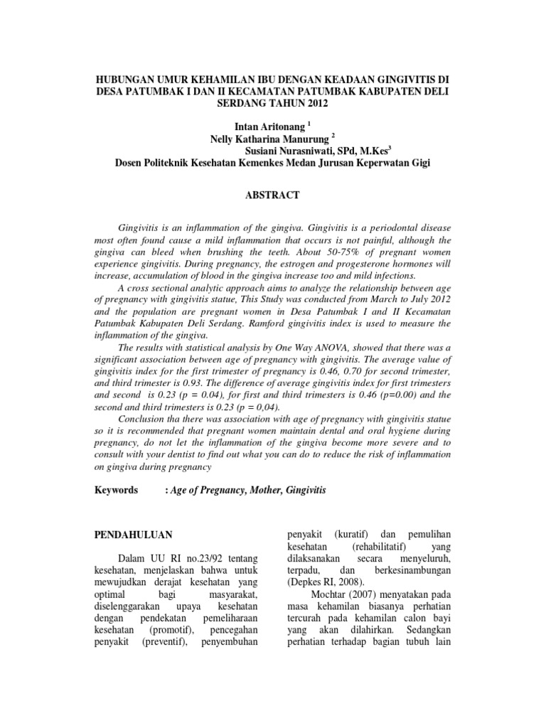 Jurnal Gingivitis Ibu Hamil PDF