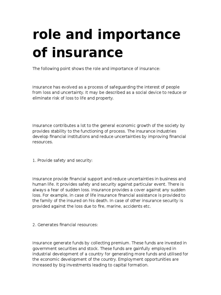Importance of Insurance | PDF