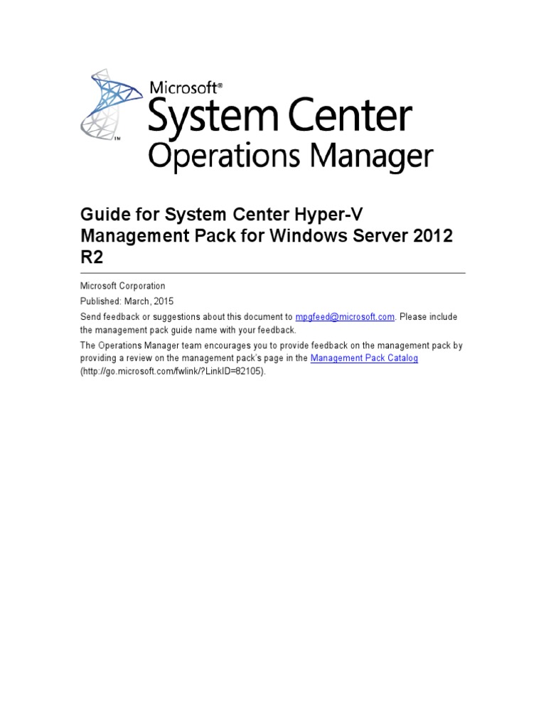 Guide For System Center Hyper-V Management Pack For Windows Server 2012 ...