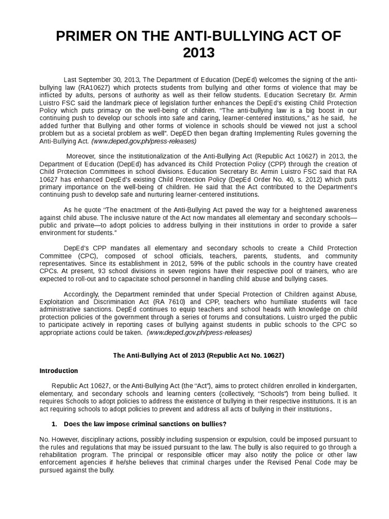 Anti Bullying Primer Bullying Teachers