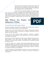 IBA Policy On Public Display of Affection (PDA)