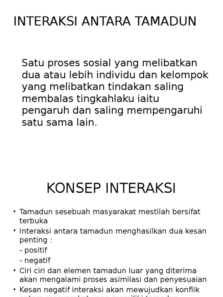 Interaksi Antara Tamadun Negtif Pdf