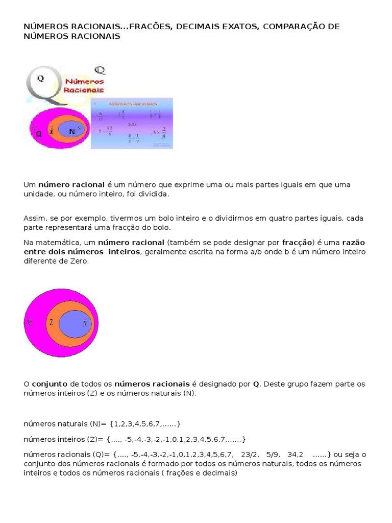 Números Racionais (Simbolos) | PDF | Número Racional | Decimal