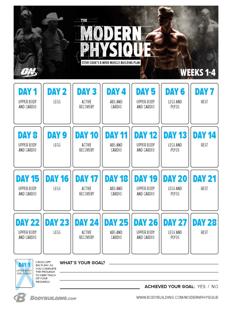 Modern Physique Calendar Weight Training Strength Training