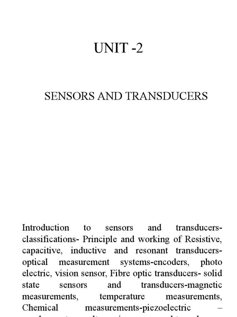 Unit 2 Sensors and Transducers PDF Flow Measurement Thermocouple