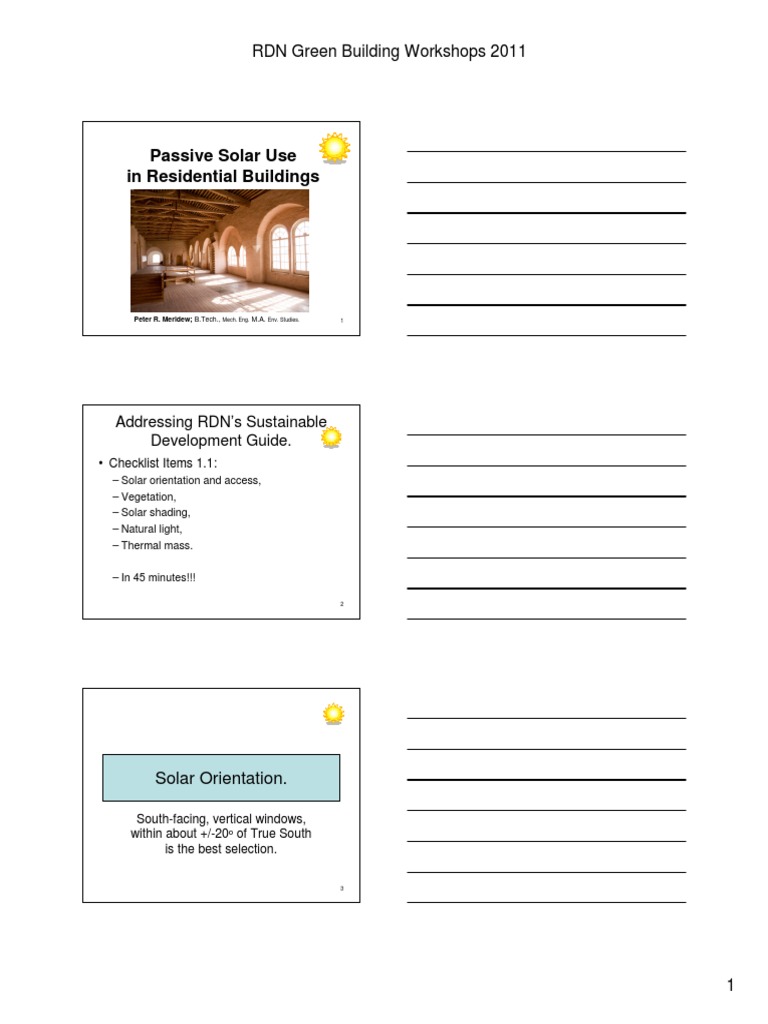 RDN Green Building Workshops 2011 | PDF | Window | Building Technology