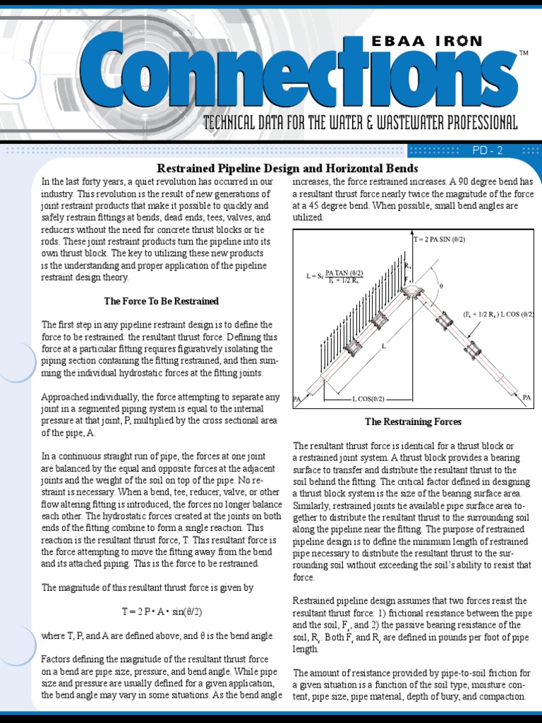 Thrust Block Di Restrained | PDF | Pipe (Fluid Conveyance) | Soil