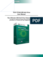 Tech Titan Usb Anti-Virus User Manual The Ultimate USB Anti-Virus Featured in This Product Is Powered by Kaspersky Lab