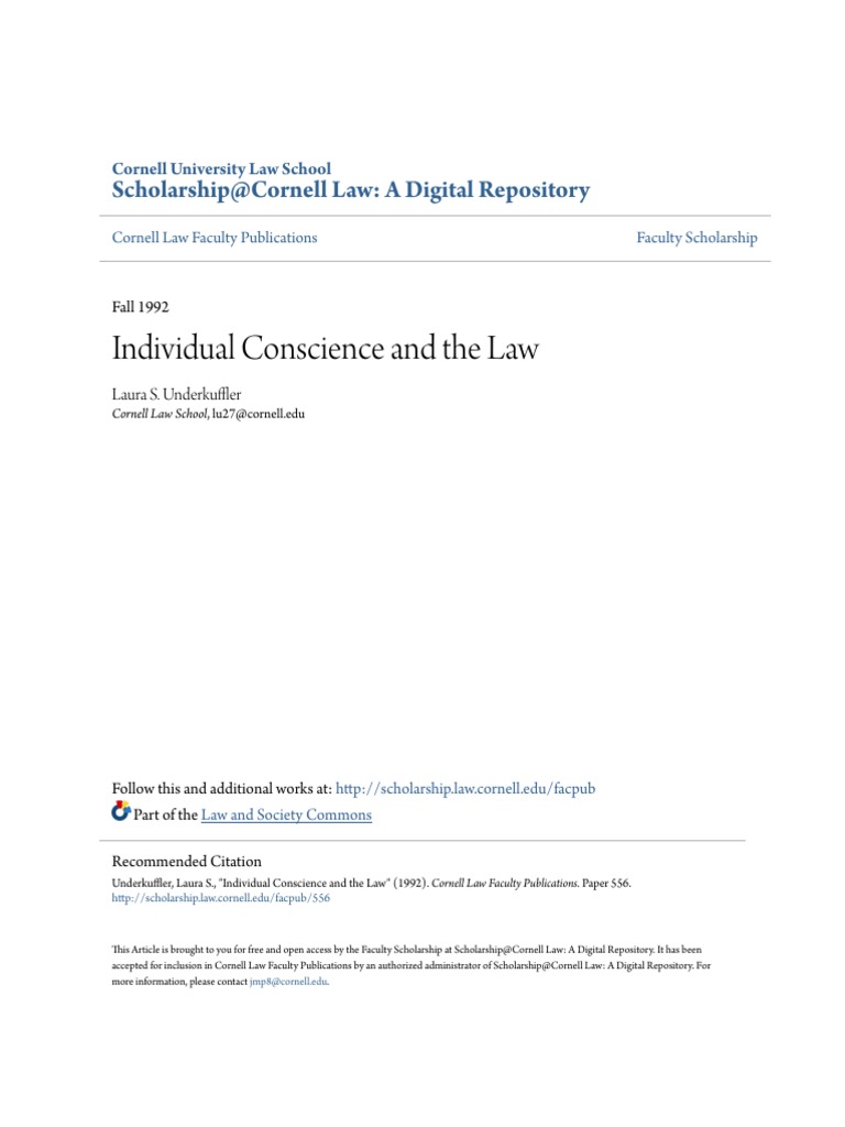 Individual Conscience and the Law | PDF