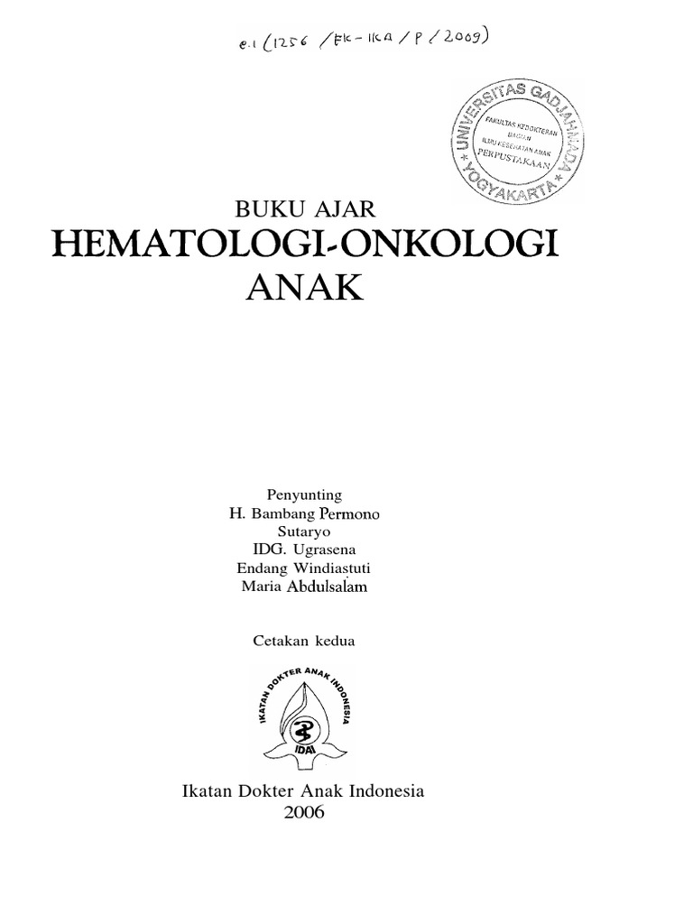 hematologi onkologi anak
