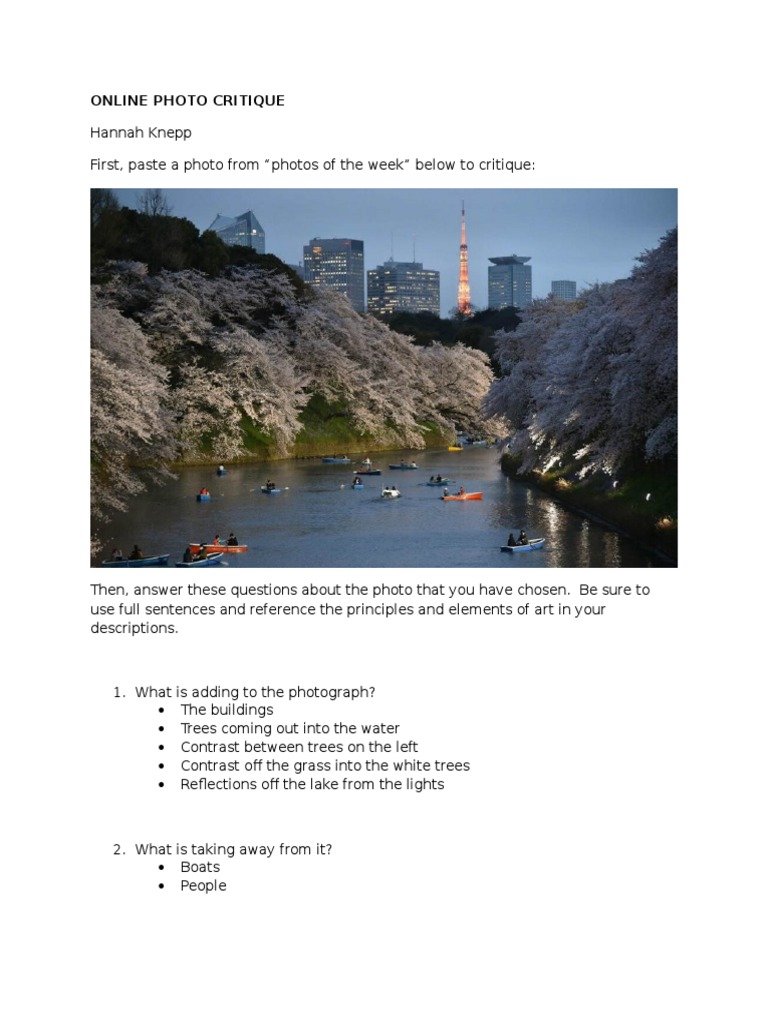 Critique of Lakeside Photography | PDF